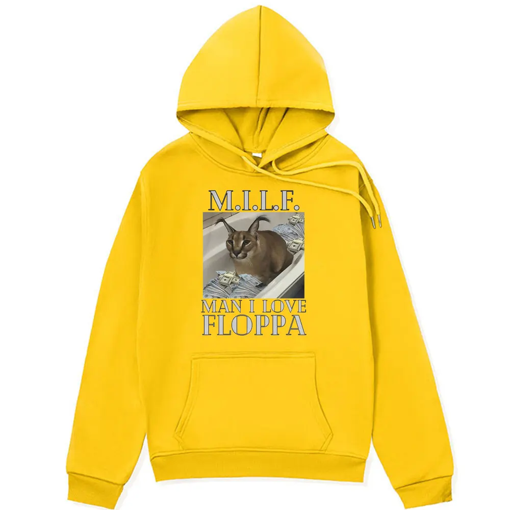 MILF FLOPPA Man I Love FLOPPA Funny Graphic Hoodies Men Women's Fashion Cartoon Hooded Sweatshirt Fall Fleece Pullover Hoodie