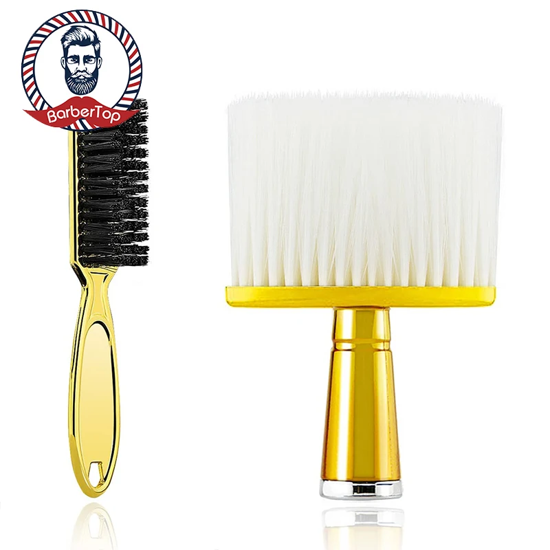 2PCS Brush Set Hairdresser Blade Clean Brush Neck Duster Brushes Barber Clipper Cleaning Brush Styling Brush Tool