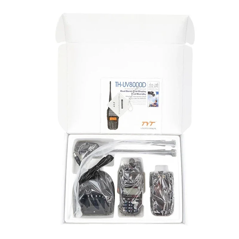 TYT TH-UV8000D Walkie Talkie Dual Band VHF UHF 10W 10KM FM Transceiver Amateur Radio 3600mAh Cross-Band Repeater Function Radio