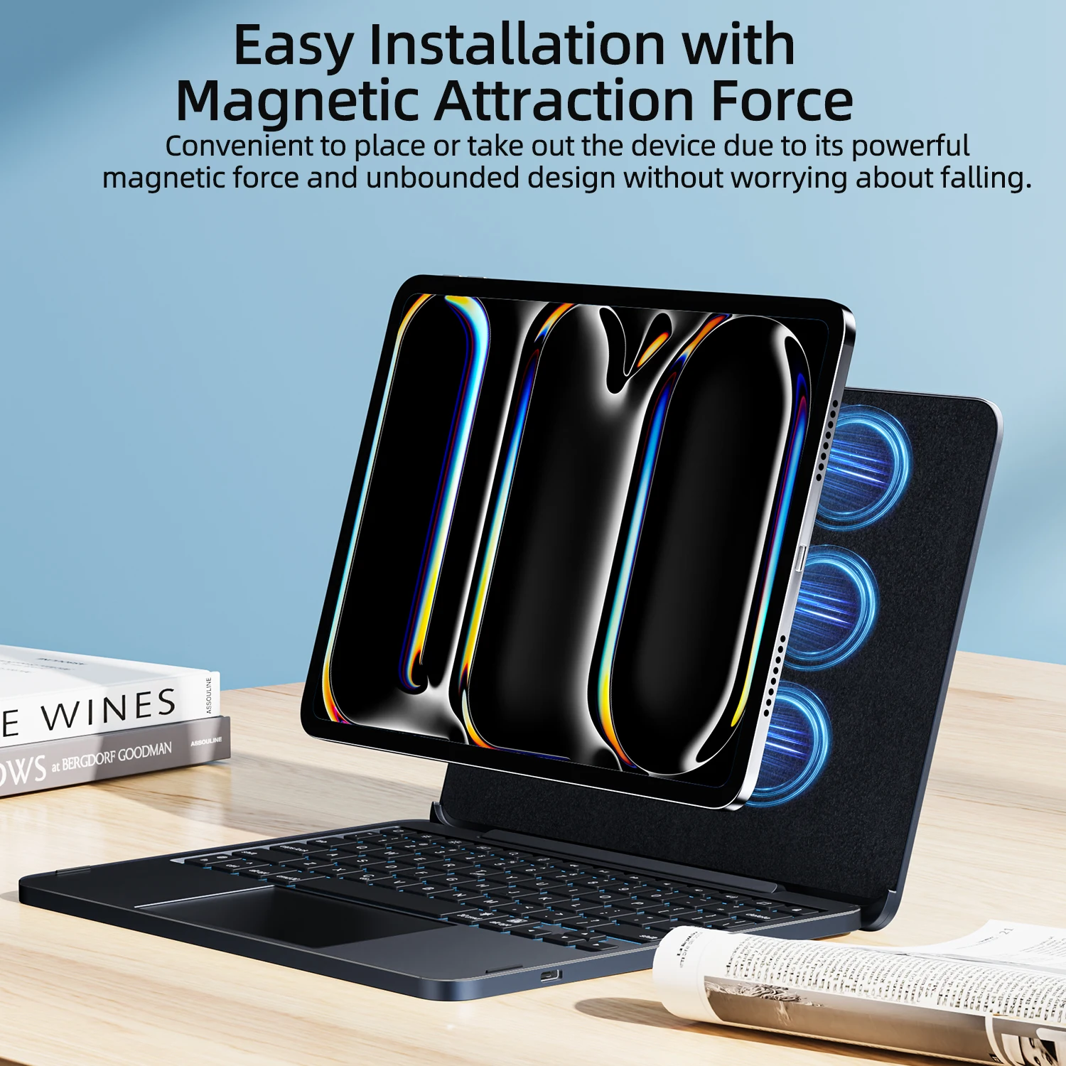 GOOJODOQ Digital Trackpad Magic Keyboard for iPad 2024 Air 6