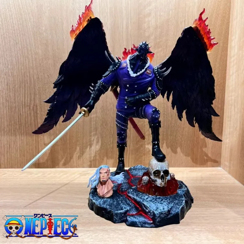33Cm One Piece King Figure King The Wild Fire Anime Figurine 2 Teste Statua In Pvc Modello Da Collezione Bambola Decorazione Giocattoli Regalo Per Bam