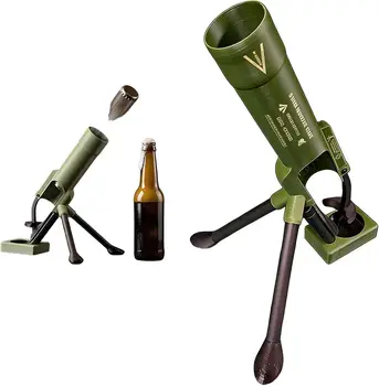 Abridor de Botellas de Cerveza Tipo Mortar, Abridor de Botellas de Cerveza de 33/51 mm, Lanzador de Tapas Táctico de Alta Resistencia, Abridor de Presión Manual 1