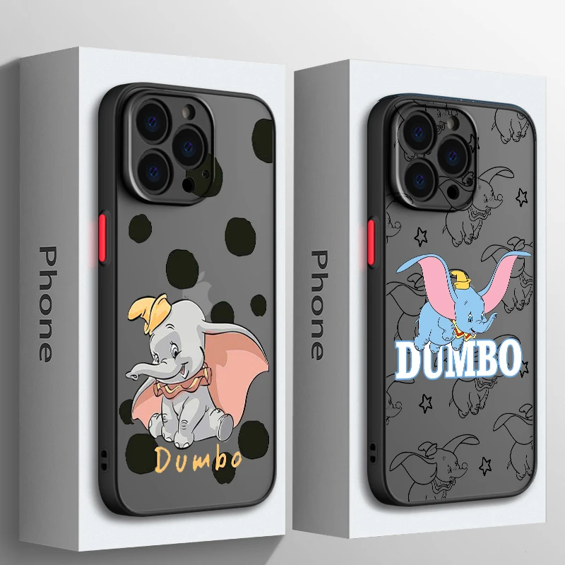 Disney Dumbo Baby Cute Glassato Traslucido Per Apple Iphone 15 14 13 12 11 Xs Xr X 8 7 Se Pro Max Plus Mini Cover Capa Fundas