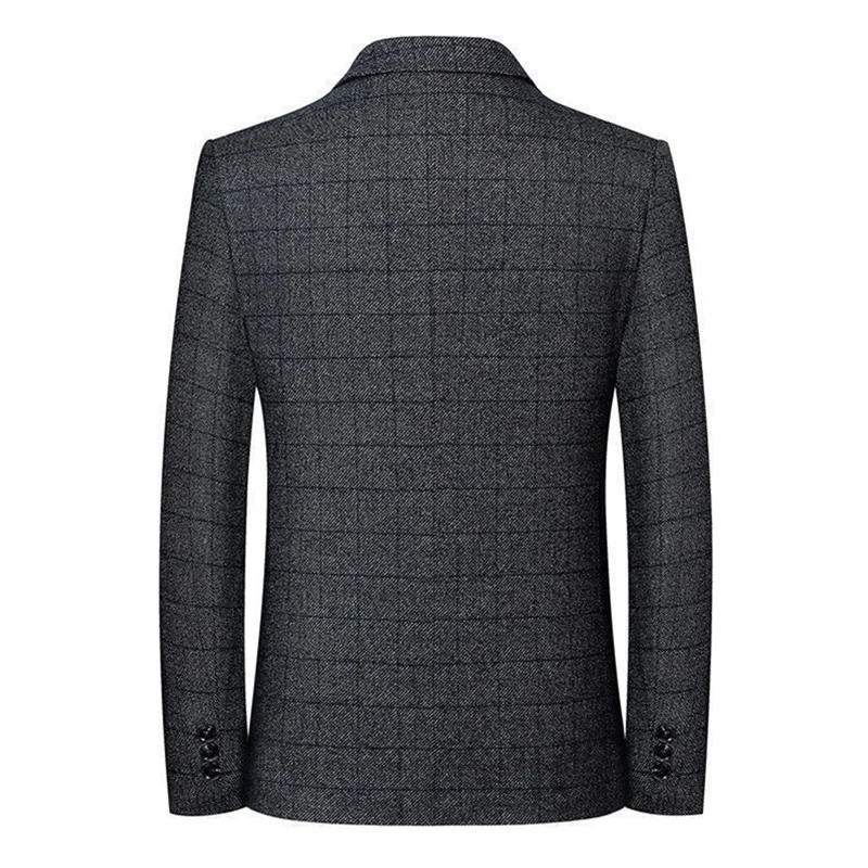 Mens Blazer Spring Autumn Men's Plaid Blazers Smart Casual Formal Suits Jackets Coat Men Fashion Slim Fit Turn Down Collar Blazers Outerwear