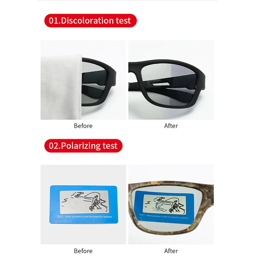 Polarized fishing sunglasses for men and women with rectangle style.