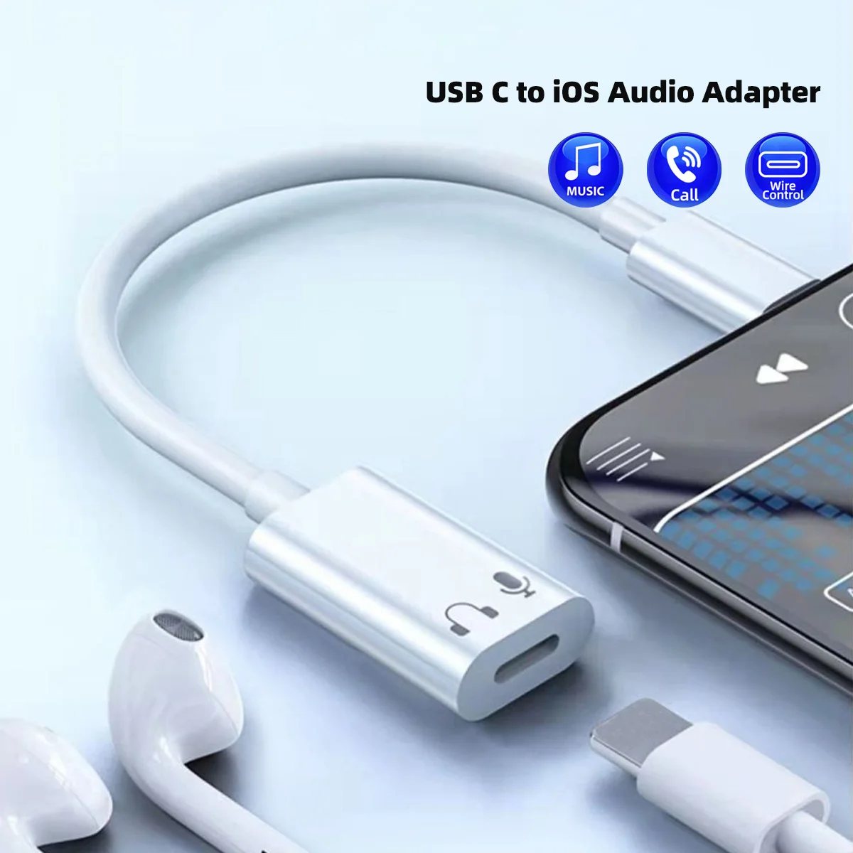 USB type C to iOS Headphone Audio Adapter Cable For iPhone 15 promax Type C to Lightning Adapter Earphone Converter For iPad Pro lightning to usb c adapter ios to type c adapter