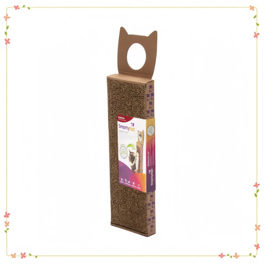 Wall-Mounted Cat Scratcher – Brown Corrugated Post with Catnip Infusion for Indoor Cats