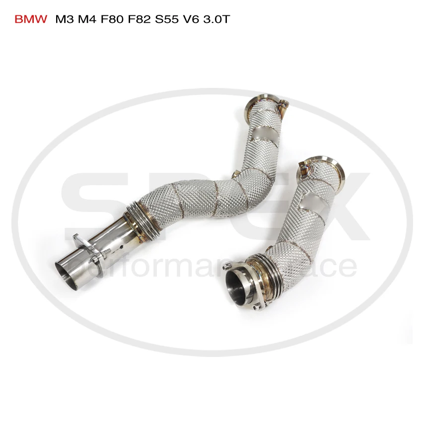 

SPEX SUS Exhaust Perfroamnce Down pipe for BMW M3 M4 F80 F82 S55 V6 3.0T Catless Auto Heat Shield High Flowe Accessories Tools