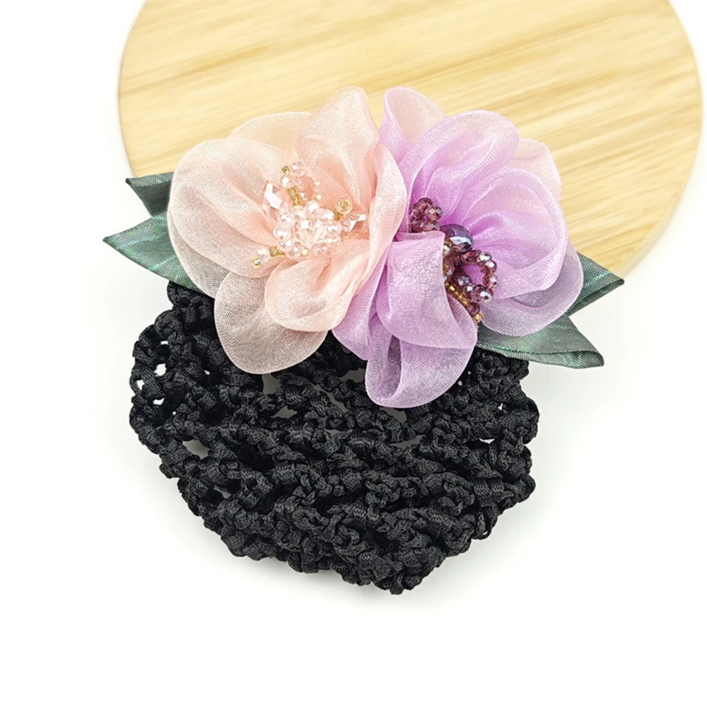 1pc Kopf Blumen mädchen Retro Blume Haarnetz Haars pange Haarnetz Krankens ch wester Haarnetz Manschette Rücken Kopf Stirnband Kopf bedeckung Haarschmuck – Detail 8