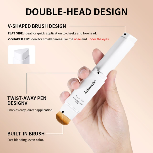 Color Changing Foundation Stick V-Shape Design Blanc Cover Cream Stick High Coverage Even Skin Tint Foundations Base Makeup