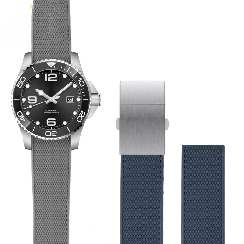 Per Longines Conquest Diamond Patterns Interfaccia Ad Arco Gomma 21Mm Strap Men L3.742/644 Series Sport Diving Accessori In Silicone