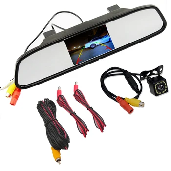Specchietto interno per lettore auto o monitor di parcheggio con telecamera per retromarcia Schermo da 4,3 pollici Display video HD DVD Accessori Parktronics