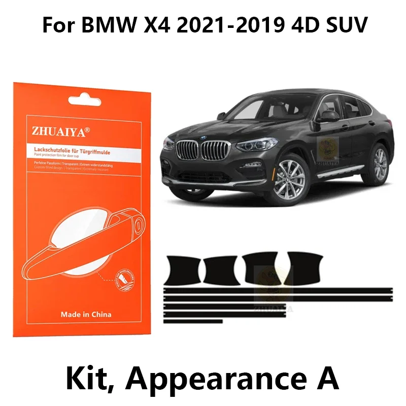 

Защитная пленка ZHUAIYA для красок дверной ручки, ТПУ PPF для BMW X4 2021-2019 4D SUV, автомобильные аксессуары
