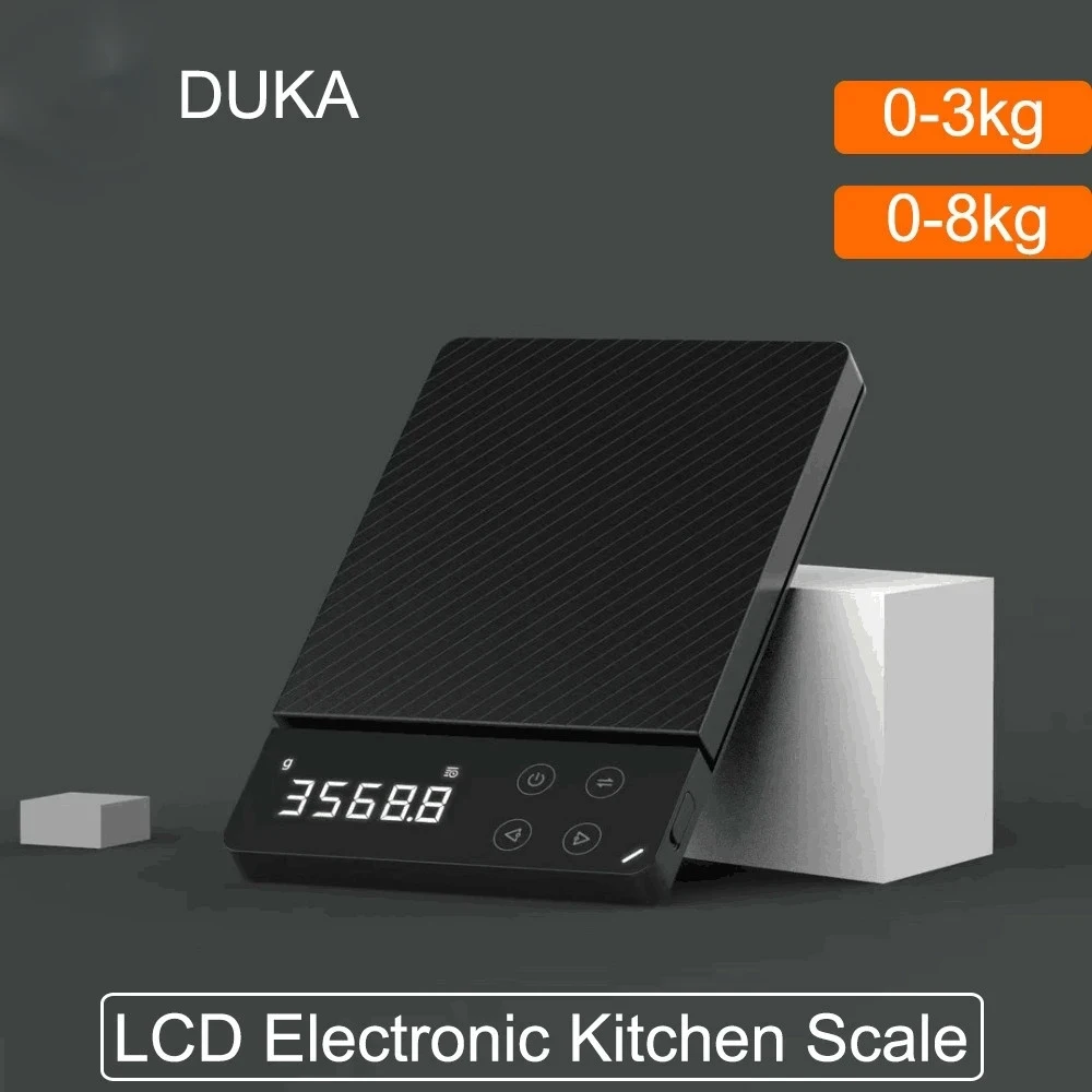 

Новинка, бытовые цифровые электронные весы DUKA ES1 0-8 кг, многофункциональные электронные пищевые весы с подсветкой HD для кухни