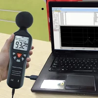 Sound Level Meter High Precision Noise Sensor Decibel Meter 30-130DB Digital LCD Noise Monitor Tester USB Noise Recorder with CD 1