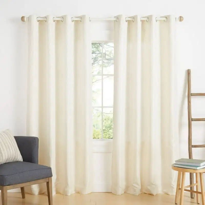 

Branch Print Grommet Top Curtain Panel Pair, 54"x84", Ivory
