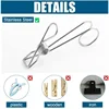 4pcs Stainless Steel Binder Clips with Hook Metal Hanger Clothespins for Hanging Outdoor Kitchen Office 5