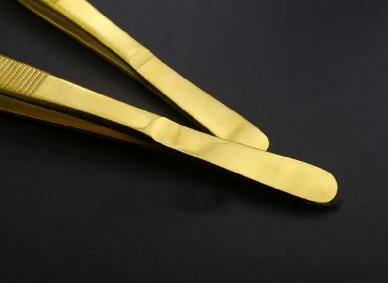 Gold Plated Bendy Long Bar Tongs Ornament Tweezer Cocktail Deco Tongs Tool Holder Ice Tongs