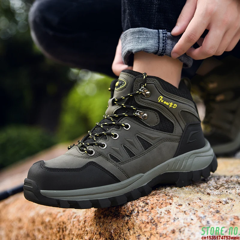 Popa Bloquear Plano Zapatos de senderismo impermeables de alta calidad para hombre, zapatillas  de montaña cálidas e informales, botas de caza - AliExpress