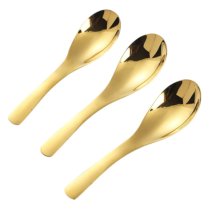 Stainless Steel Chinese Soup Spoons Home Kitchen Large Capacity Silver/gold Mirror Polished Flatware For Soup Rice Tableware