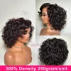 12A Double Drawn Human Hair Bouncy Wave 4x4 HD Lace Closure Wigs 300 Density 100% Vietnamese Hair Wear and Go Glueless Curly Wig