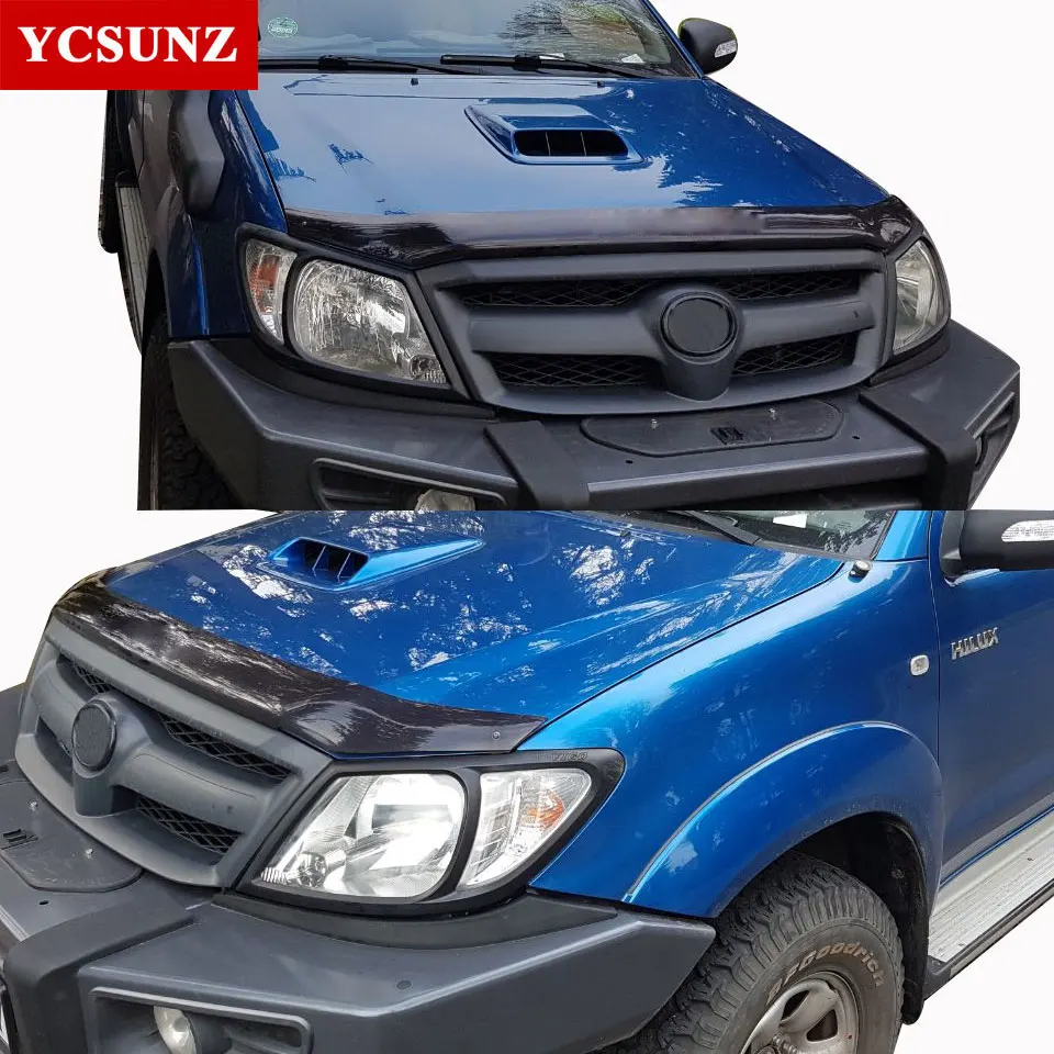Accesorios de coche, cubiertas de faros delanteros de ABS negro mate para Toyota Hilux Vigo 2006 2007 2008 2009 2010, estilo de coche - AliExpress Automóviles y motocicletas