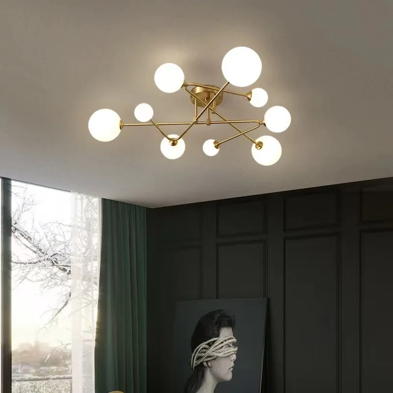 

Nordic Magic Bean Ceiling Light Creative Personality Modern Simple Warm Led Light Luxury Living Room Lamp Bedroom Balcony Lamps