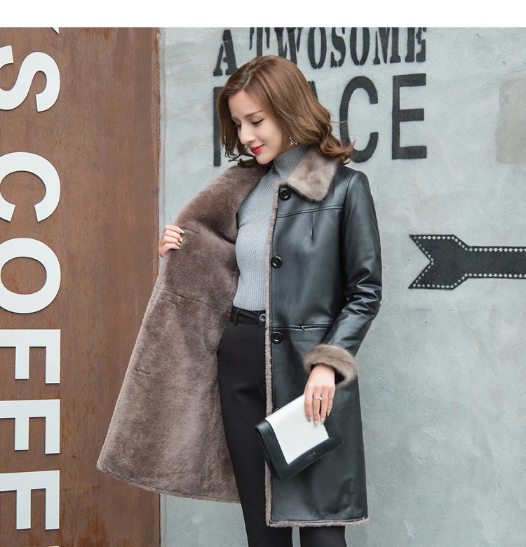 

2024Hot Sale Natural Fur Coat Women Sheep Shearling Winter Female Jacket Mink Fur Collar Clothes 6xl Abrigo Mujer LQ1889 Pph1569