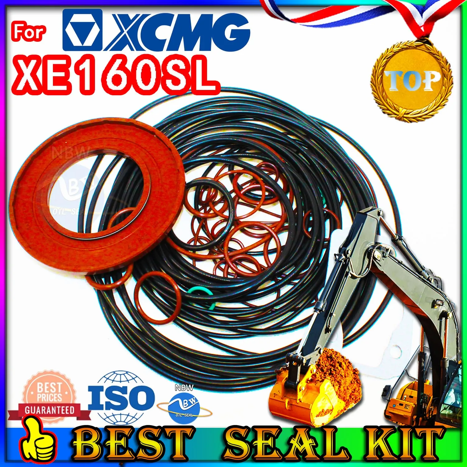 

For XCMG XE160SL Oil Seal Repair Kit Boom Arm Bucket Excavator Hydraulic Cylinder Best Reliable Mend proof Center Swivel Pilot