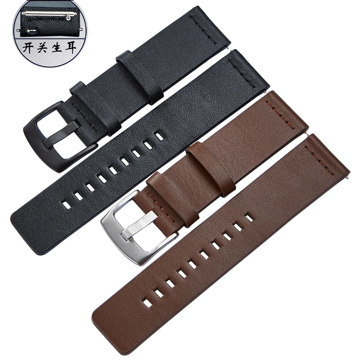 NORTH EDGE APACHE-46 Premium Leather Smartwatch Strap