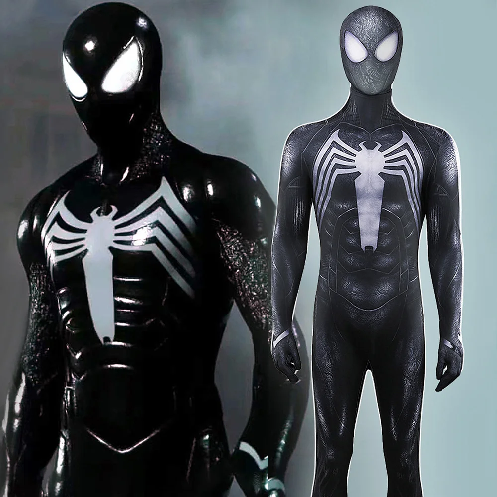 Black Venom Symiont Costume Spiderman Cosplay Spidey Boys Costume Spandex Superhero Zentai Suits Costume Di Halloween Adult Kids