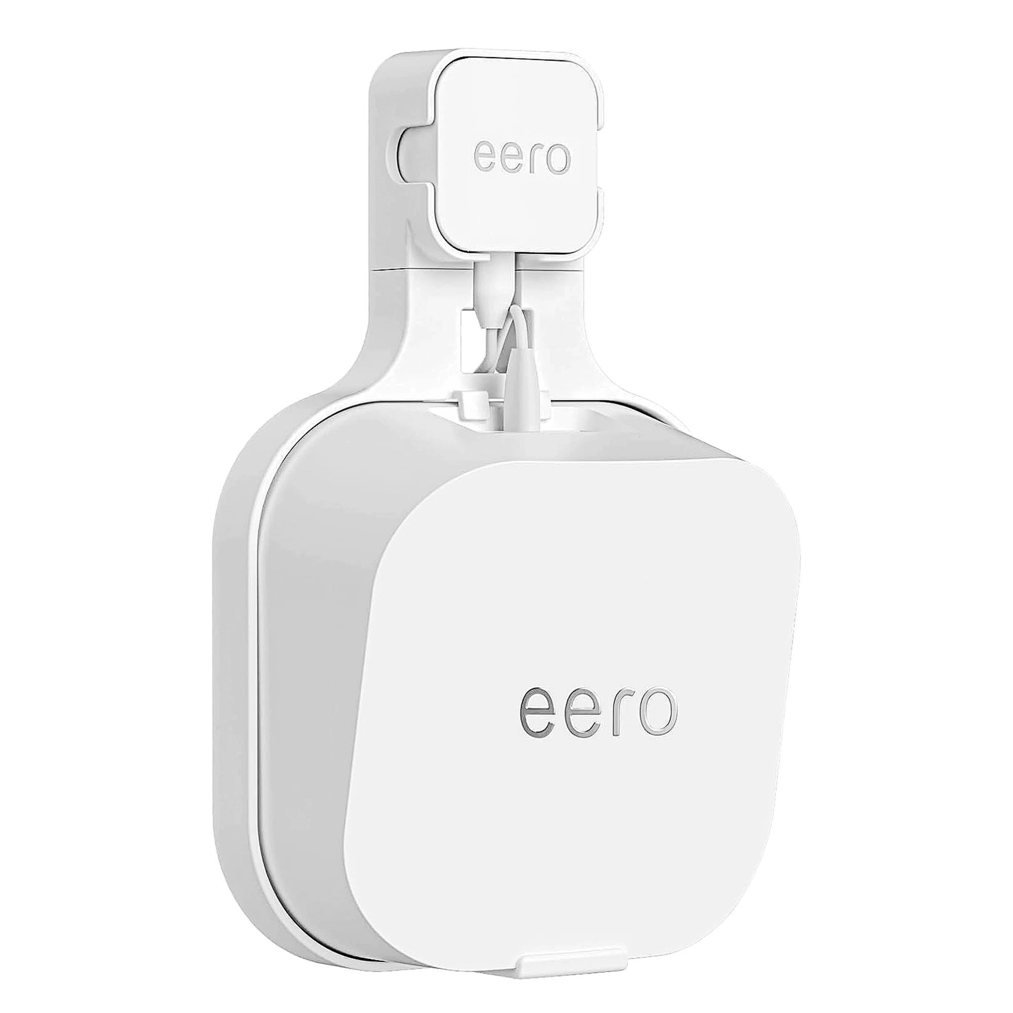 Soporte de pared para router Amazon eero 7 Mesh, soporte Eero 7 con almacenamiento de cables, para instalaciones en enchufes e instalaciones montadas en la pared