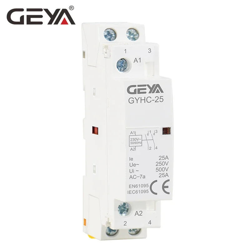 Din Rail Type AC Contactor 2P 16A  20A 25A 2NC 2NO 1NO1NC 50/60Hz Automatic Household Contactor