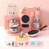 Children's Mini Kitchen Complete Cooking Girl Small Kitchen Set Children's Puzzle Play House Toys Real Cooking Food Set for Kids 2