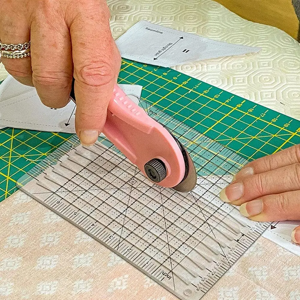U-VBN-Sewing Ruler Fabric Cutting Ruler Quilting Supplies Tools Sewing Supplies Fabric Cutter Patchwork Template DIY 6 Inch 6