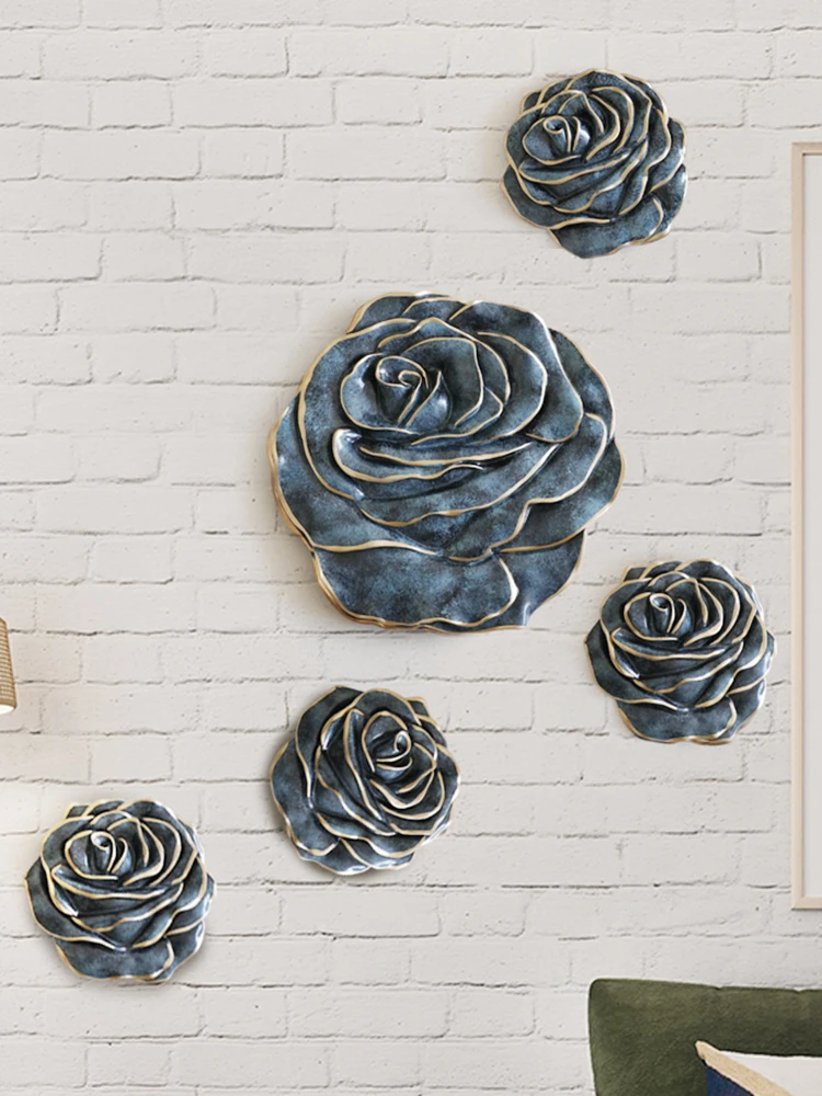 European three-dimensional flower wall mural pendant creative personality home living room wall wall hanging wall decoration 3
