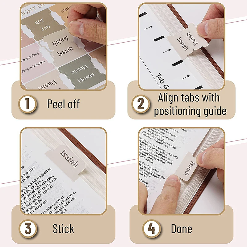 75 Laminated Bible Tabs for Bible Study for Women And Men Index bookmark set