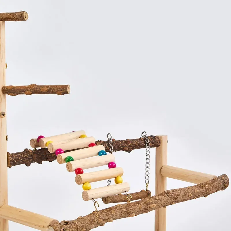 Parrot Interactive Amusement Park Parrot Training Solid Wood Station Stand Pole Bird Supplies Bird Rack Stand Stick