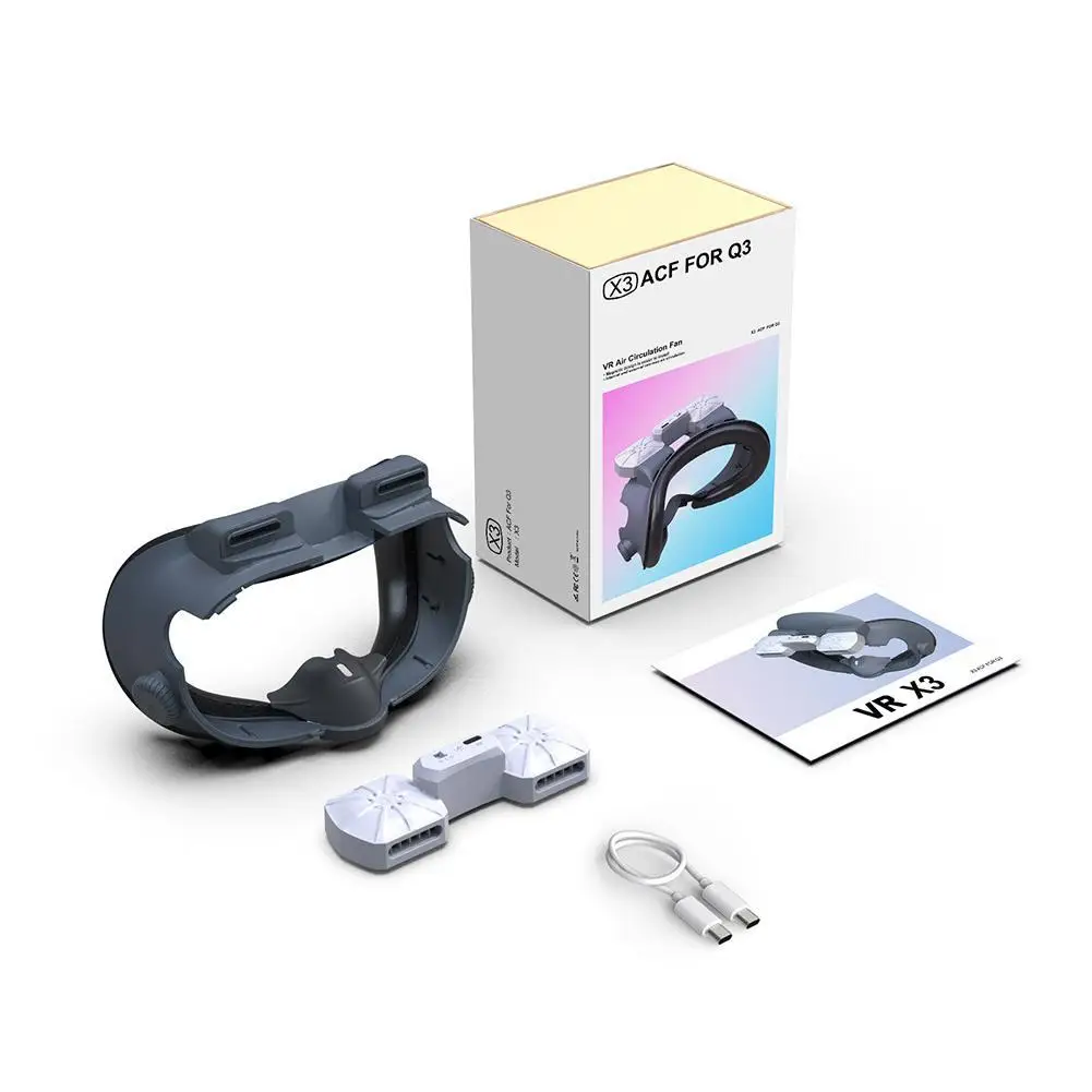 

Air Circulation Mask With Fan For Meta Quest 3 Headset Replacement Dual Drive Fan Adjustment Mask For Quest3 VR Accessories