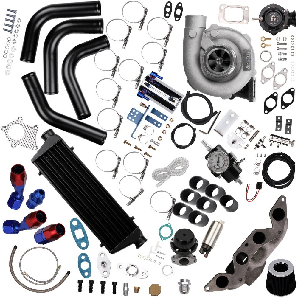 Kit Turbo T04E para coche, dispositivo de descarga, Intercooler y