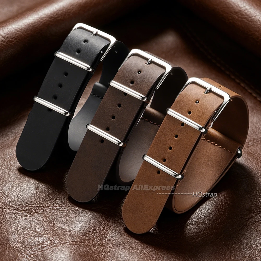 Vintage Leather Sport Watch Strap - Soft Replacement Wristband