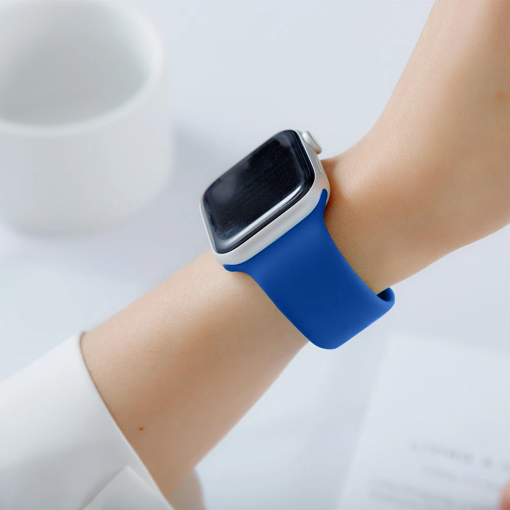 Silikonband für Apple Watch Armband 44mm 45mm 46mm 42mm 40mm 41mm 38mm Sport Correa Armband iWatch Serie 11 10 9 8 7 SE 6 5 4 – Detail 3