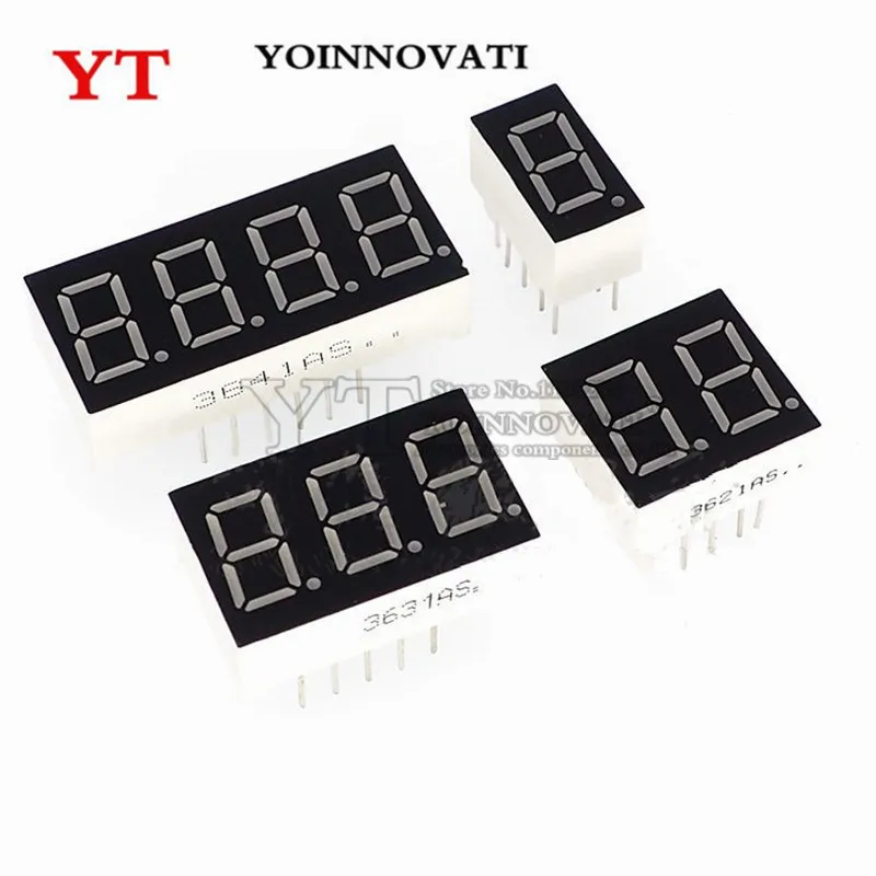 

5PCS 0.56 Inch Digital Tube LED Display Red 1Bit 2Bit 3Bit 4Bit Display Common Anode / Common Cathode 0.56" 7 Segment