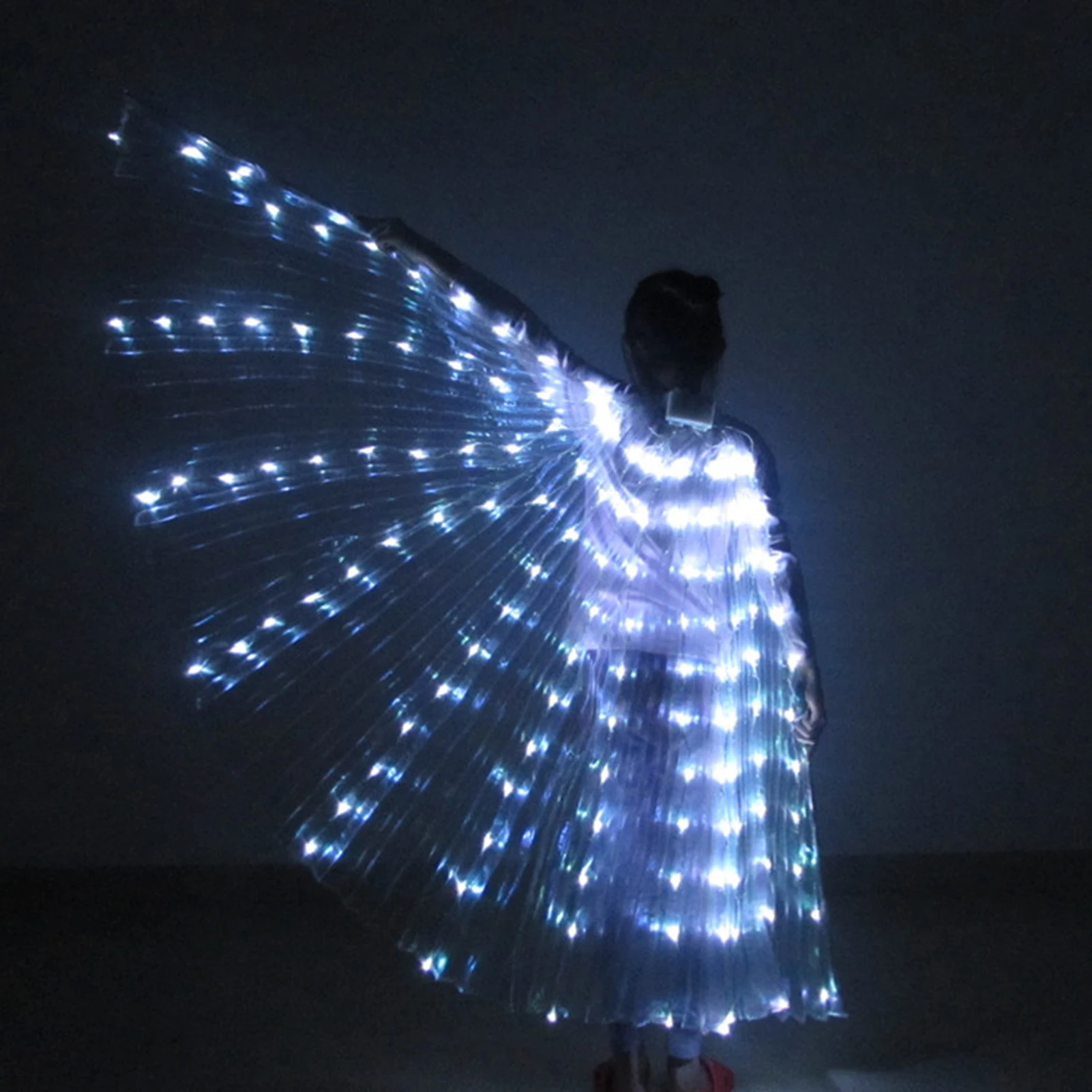 Capa led para baile de salón, traje luminoso con alas blancas divididas  para escenario, espectáculo de fiesta, mariposa, P01 - AliExpress