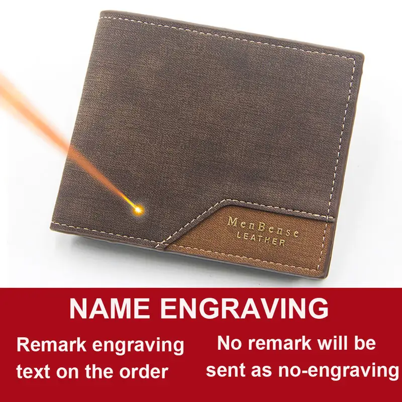 Free Name Engraving Men Wallets Slim Coin Pocket Photo Holder New Short Small Male Wallet Card Holder Frosted Leather Men Purses - Image 14