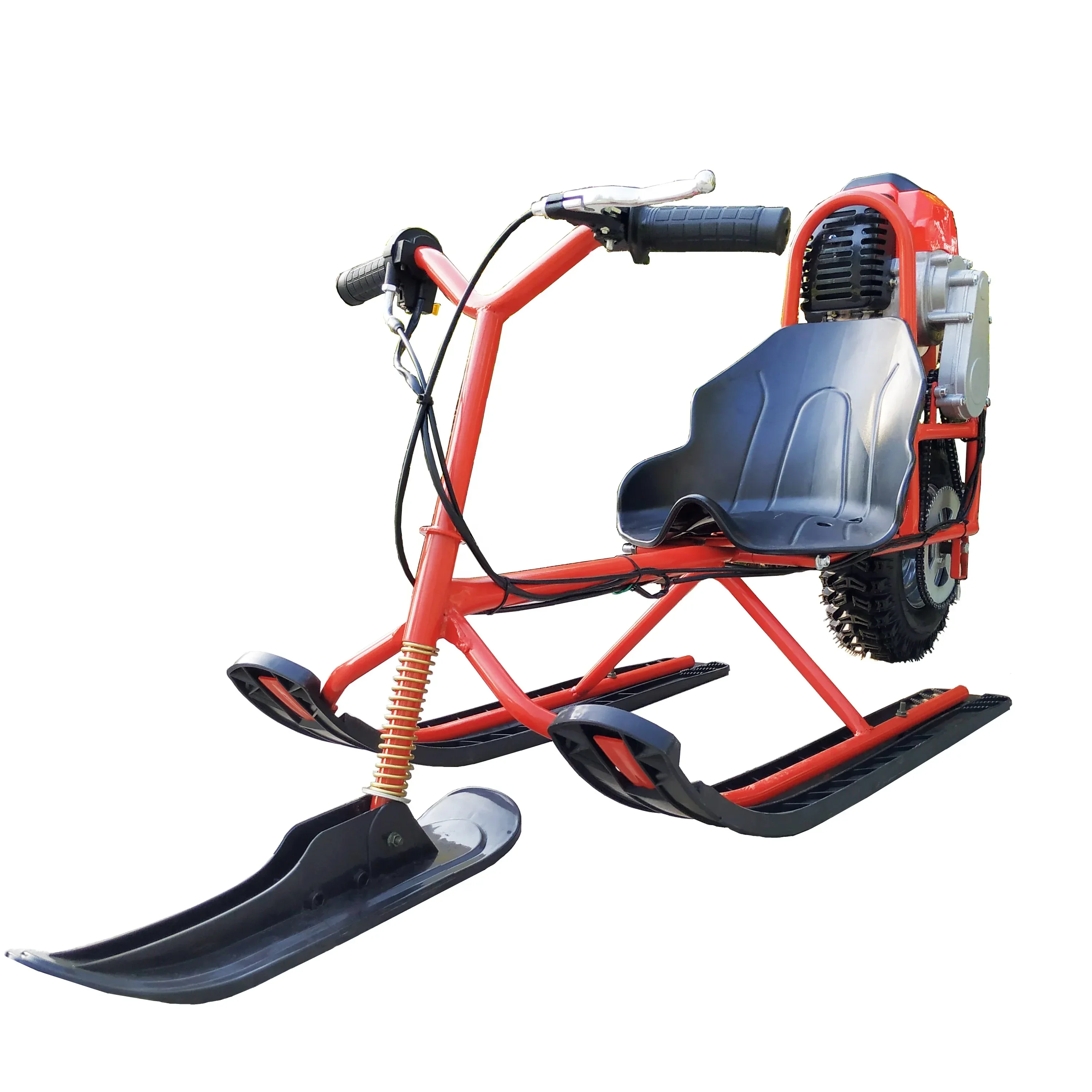 Kids Pocket Gasoline Snow Bike Scooter Ski Sled
