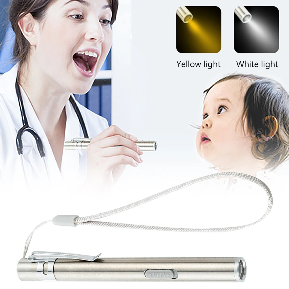 Portable USB Rechargeable Mini Nursing Flashlight Stainless Steel Pen Light Medical Pen Light Torch Lamp With Clip For Doctors led flashlight,mini flashlight,led flashlights,mini led flashlight,led torch light,medical light