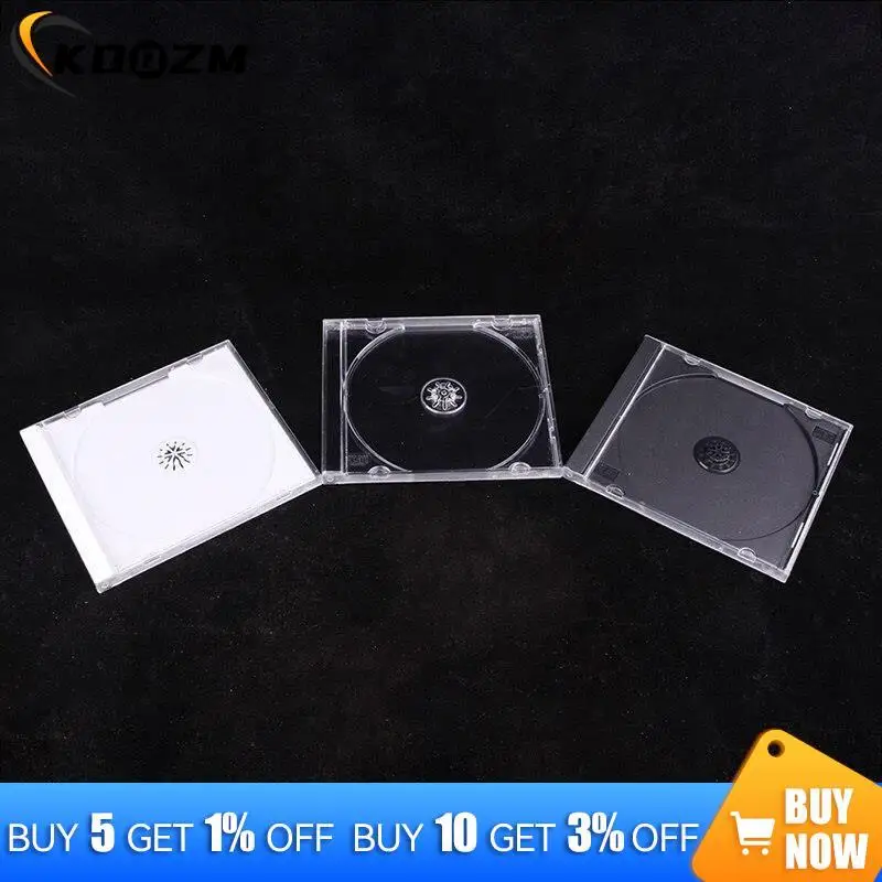 CD DVD Storage Case Transparent Bottom CD Box Empty CD Case PP Plastic Case Capacity 1-2 Discs