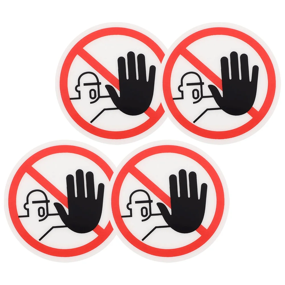 

4 Pcs Safety Signs Wearhouses Security No Touch Sticker Label Warehousw Warning Stickers Decals Pvc Restaurant