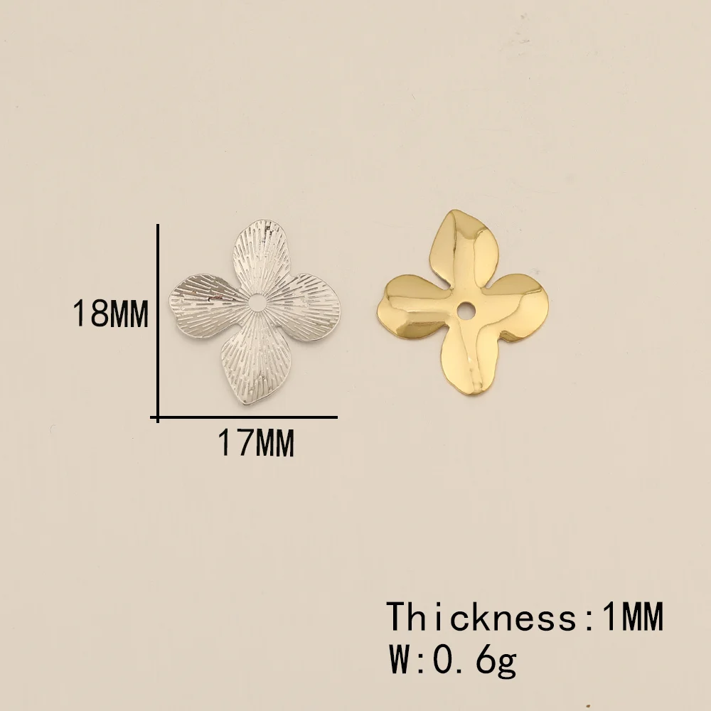 Cordial Design 17*18MM 50Pcs Jewelry Accessories/Genuine Gold Plating/Jewelry Findings & Components/Flowers Plates/DIY Hand Made 5 Cordial Design 17*18MM 50Pcs Jewelry Accessories/Genuine Gold Plating/Jewelry Findings & Components/Flowers Plates/DIY Hand Made - cordial